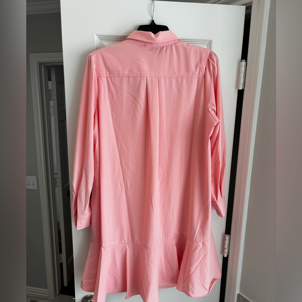 Tuckernuck Callahan Crepe Long Sleeve Shirt Dress ~ Size L - Picture 3 of 10